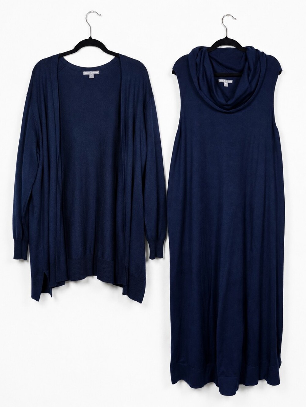 Jessica London 2X Navy Knit Dress & Cardigan 2 Piece Set Plus Size 26/28 Modest